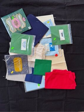 Mixed lot of cross stitch fabric. Various colors and sizes. Aida 14 and some 11.